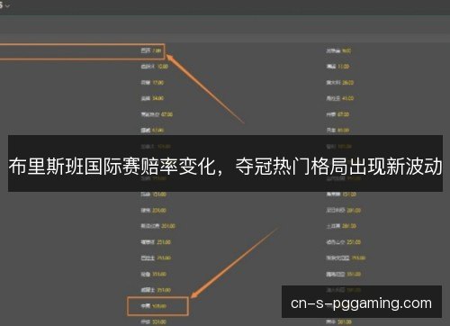 布里斯班国际赛赔率变化，夺冠热门格局出现新波动